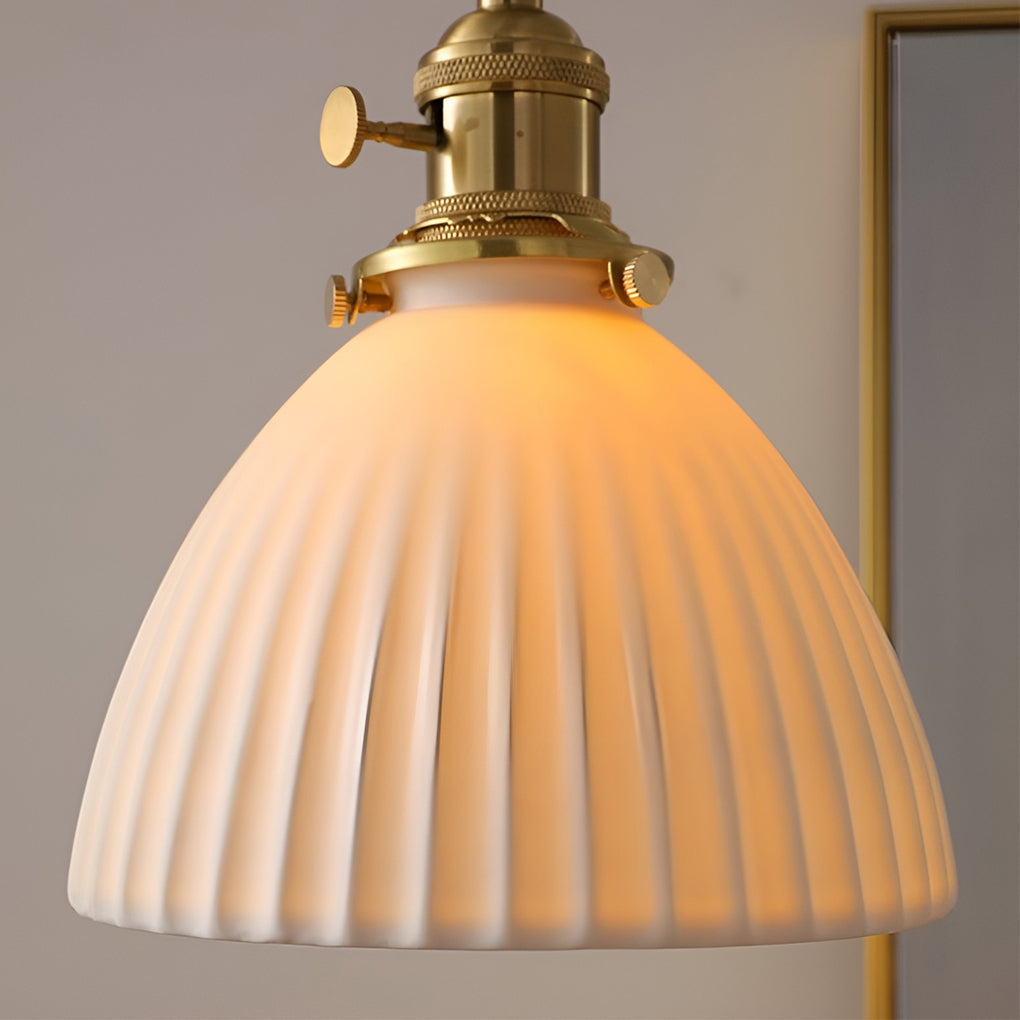 Creative Ceramic Copper LED 12W Nordic Pendant Light Plug in Wall Light Fixture