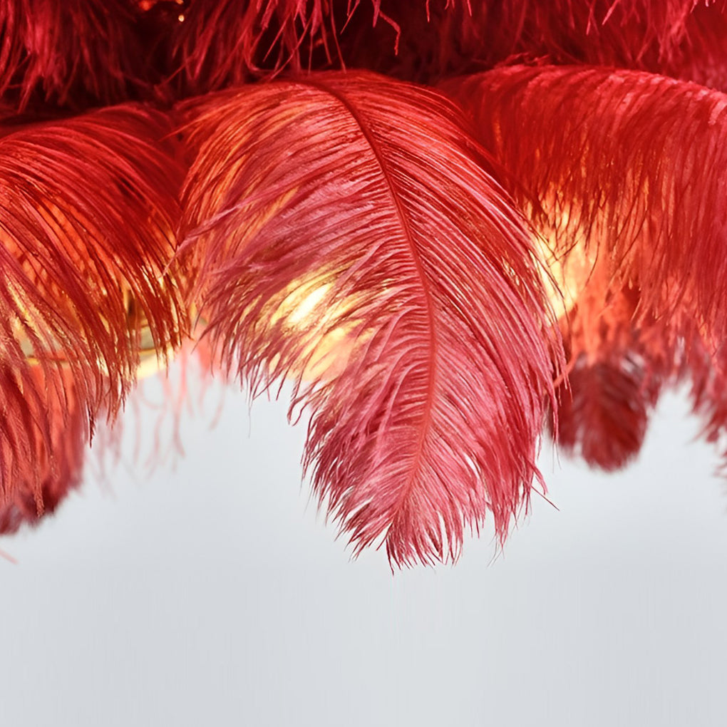 Creative Feathers Copper Ins Nordic Chandelier Flush Mount Ceiling Lighting