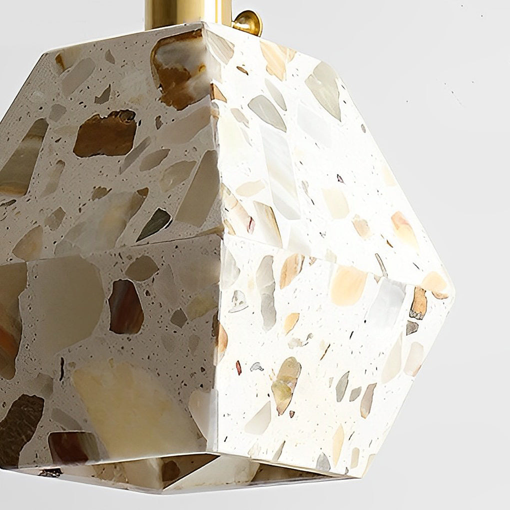 Retro Creative Terrazzo Concrete Eye Protection Nordic LED Chandelier Design