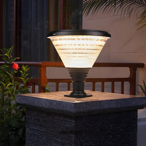 18.9 - Inch H 1 - Light Black Round Pier Mount Post Light