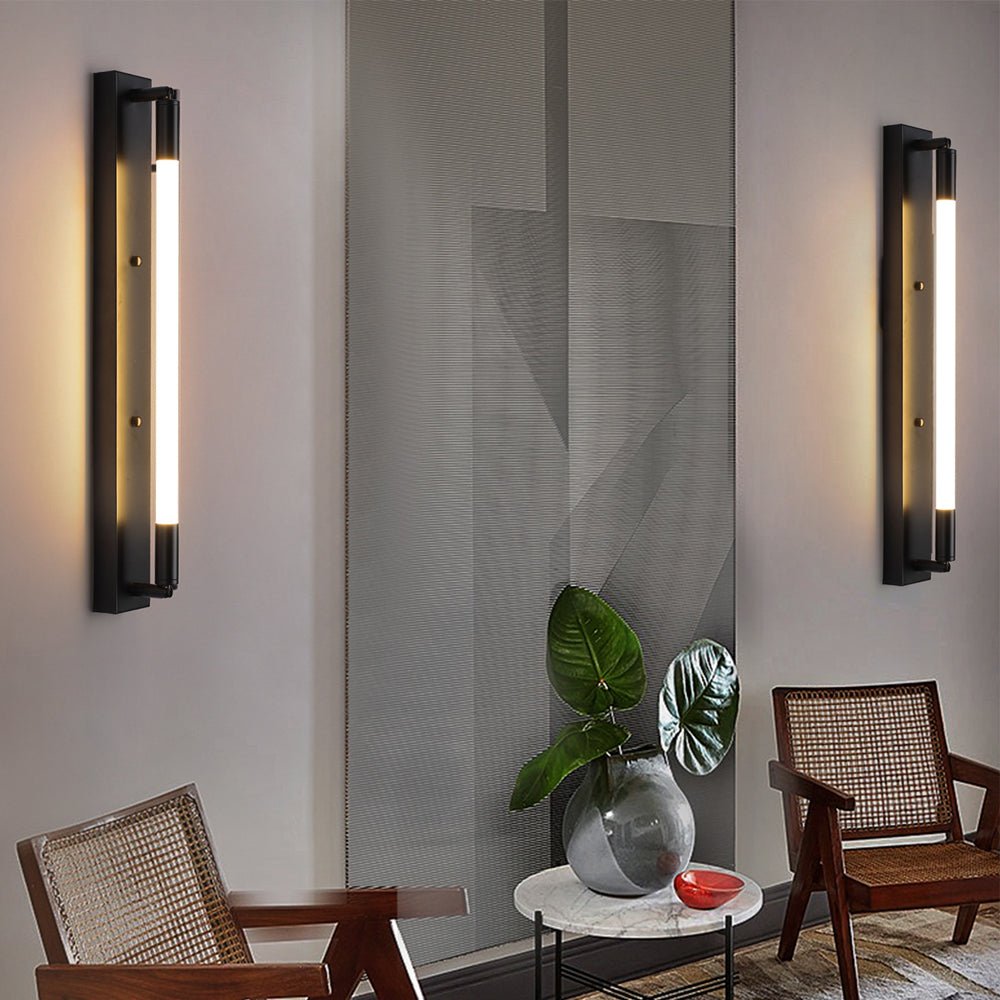 19.68'' Acrylic Tube 1 - Light LED Wall Lights Indoor - Black/Gold/Chrome Base