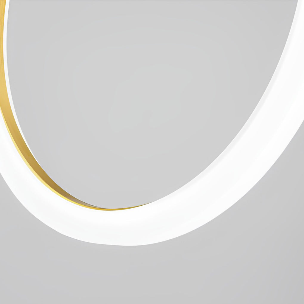 Minimalist Rings Stepless Dimming LED Nordic Duplex Stair Chandelier Design