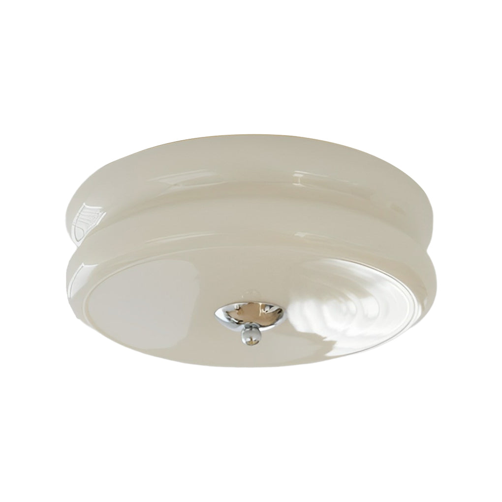 Round Glass Drum Three Step Dimming LED Nordic Ceiling Lighting Fixture