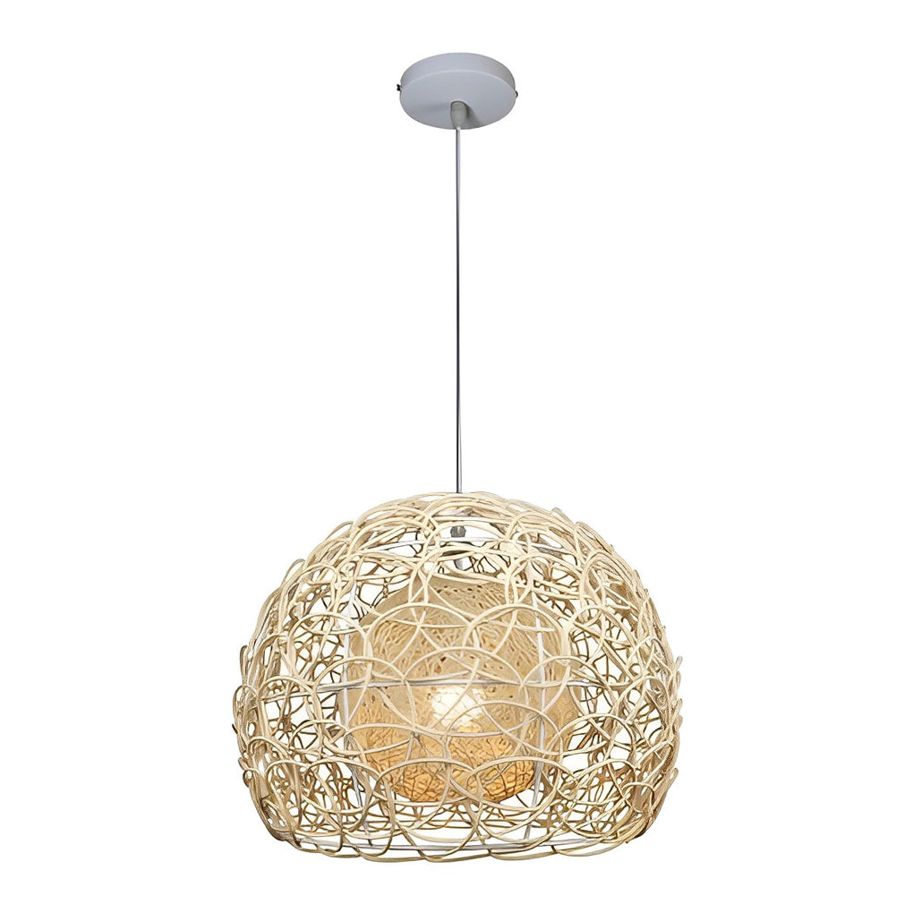 Round Double Layer Rattan Creative Ball Modern Chandelier Pendant Lighting