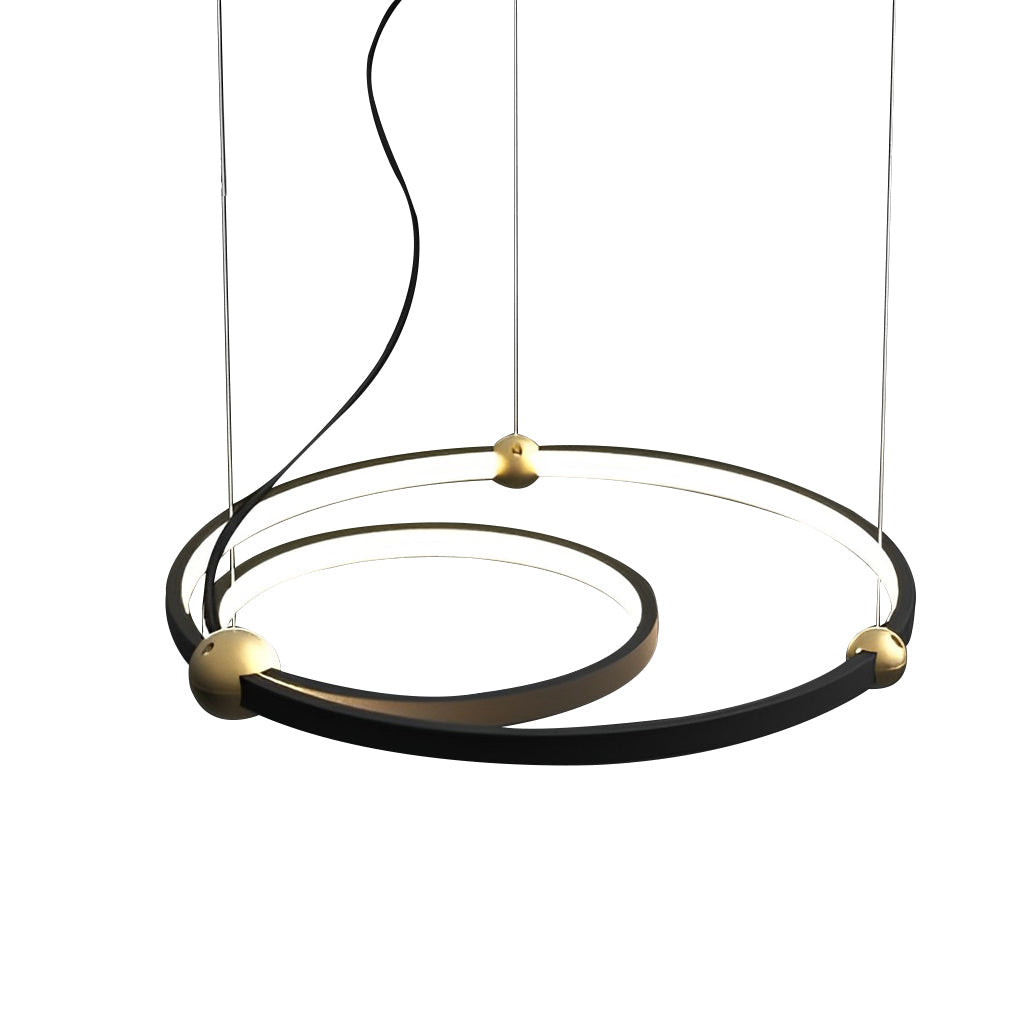 Circular Combination Creative Art Metal Black Post-Modern Chandelier Design