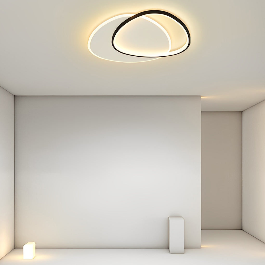 White Black Flush Mount Lights Unique Circle Iron Acrylic Lights Design