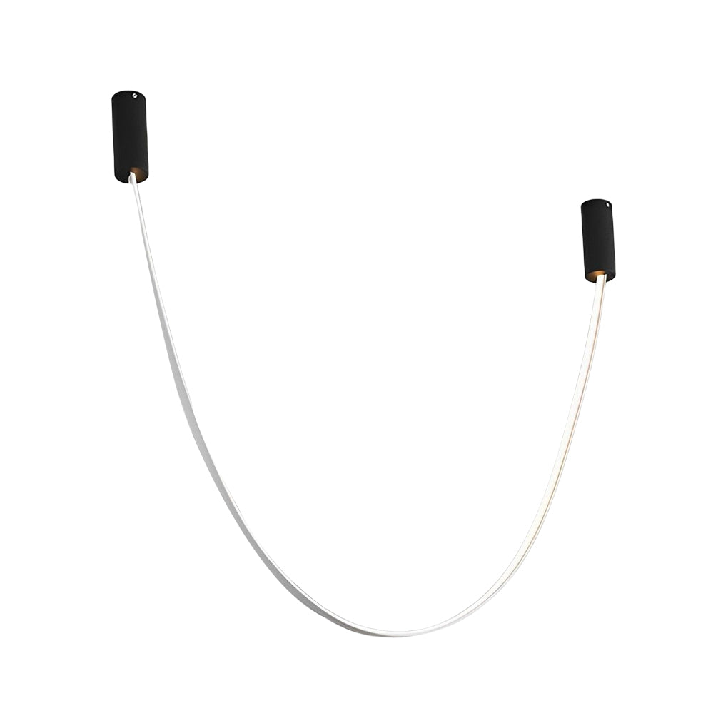 Flexible Long Art Leather Belts Minimalist Duplex Staircase Chandelier Design