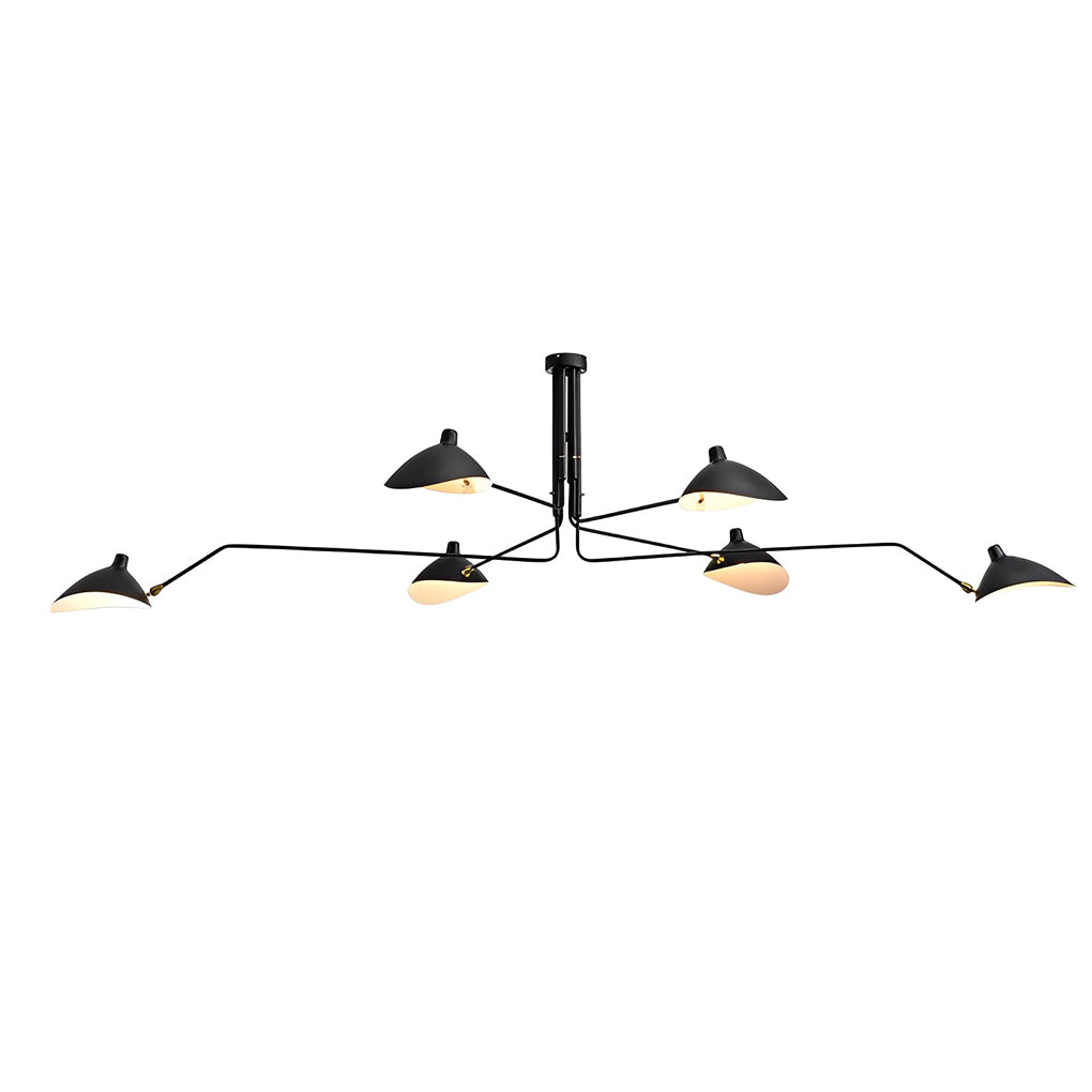 Adjustable Swing Long Light Arm Duckbill Shade Black Modern Chandelier Design