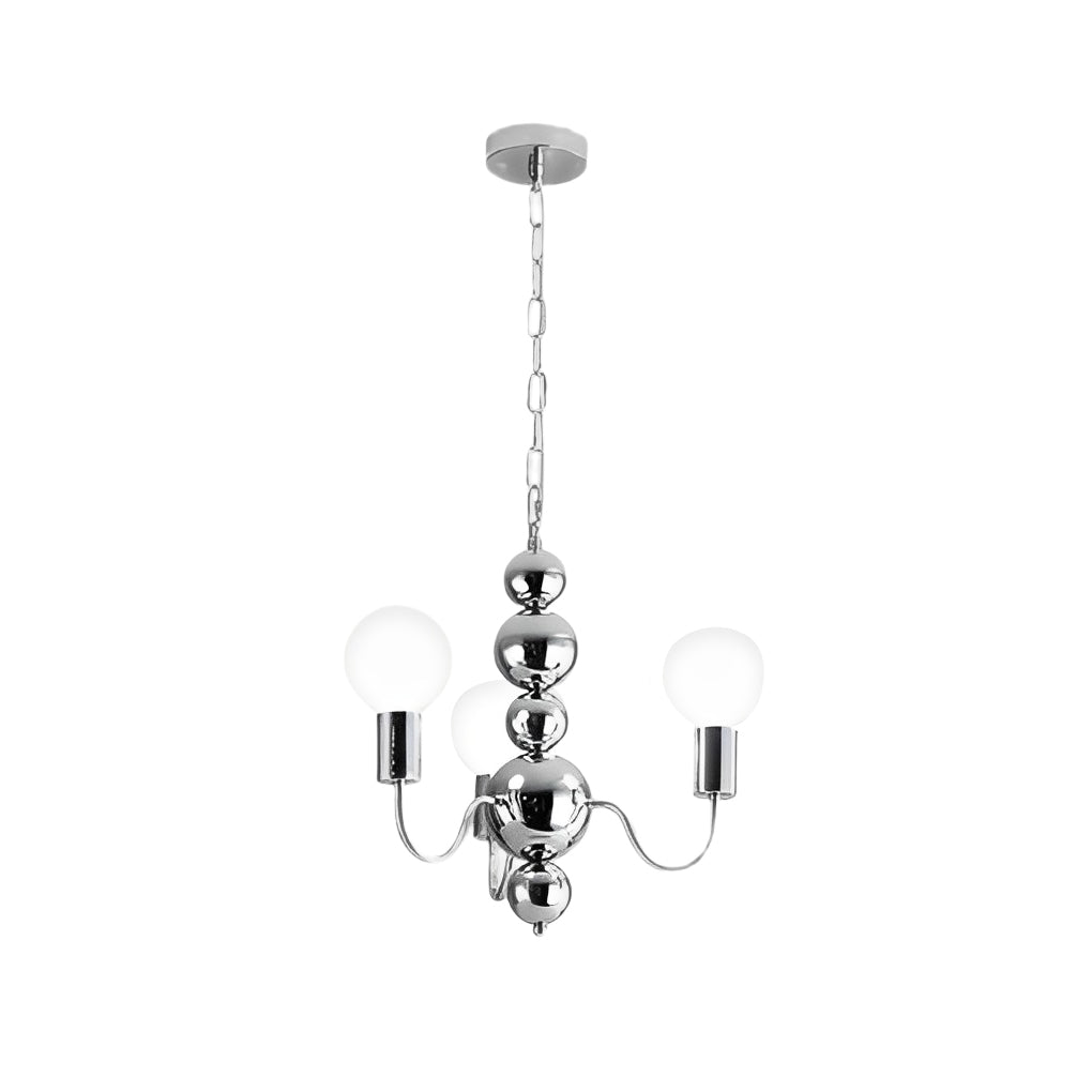 Iron Electroplating Glass Ball Shade Minimalist French Style Chandelier Design