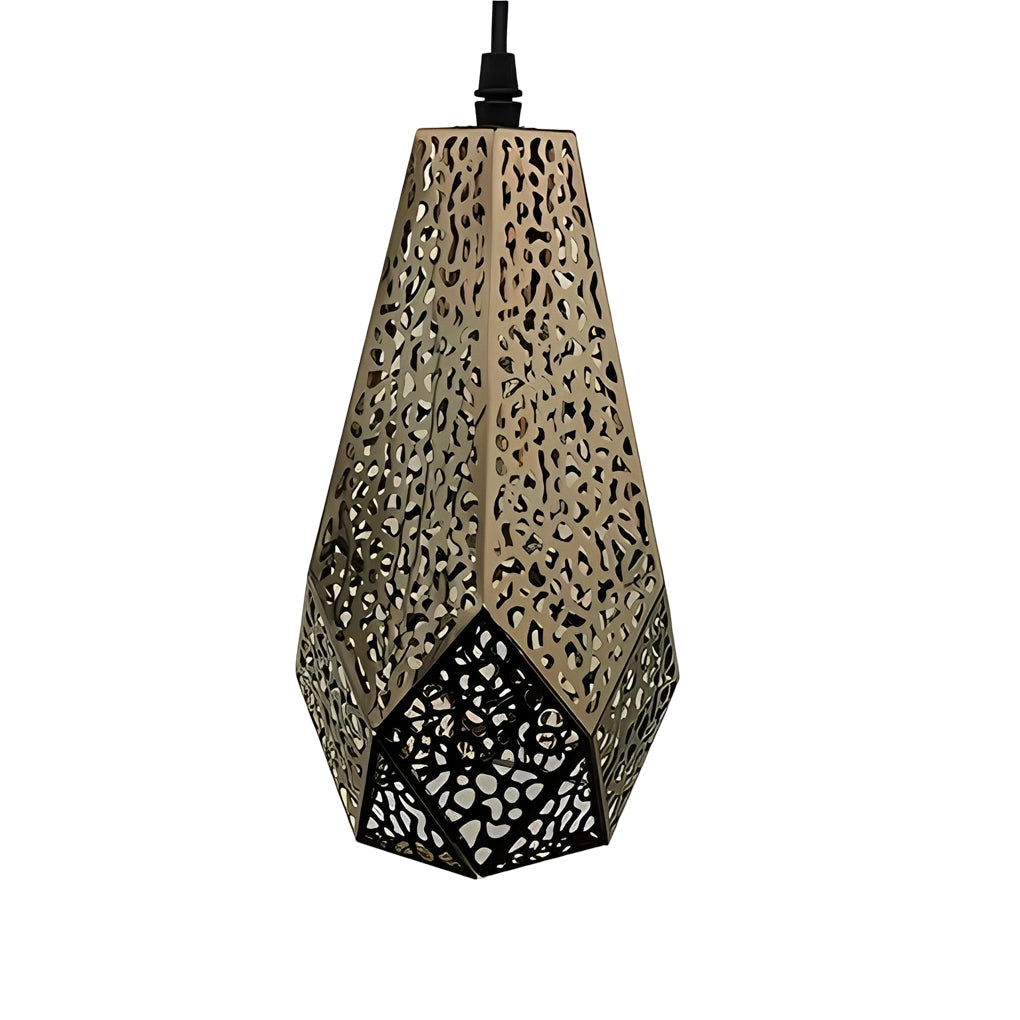 Hollow Stainless Steel Gourd Electroplated Postmodern Chandelier Design