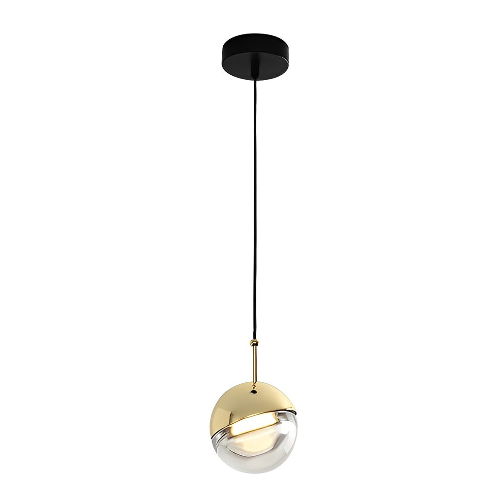 Round Rotating Minimalist Metal Glass Nordic LED Pendant Lighting Chandelier