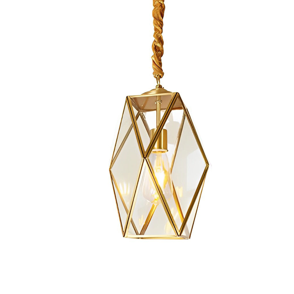 Retro Glass Copper Personality Industrial Style Small Chandelier Light Design