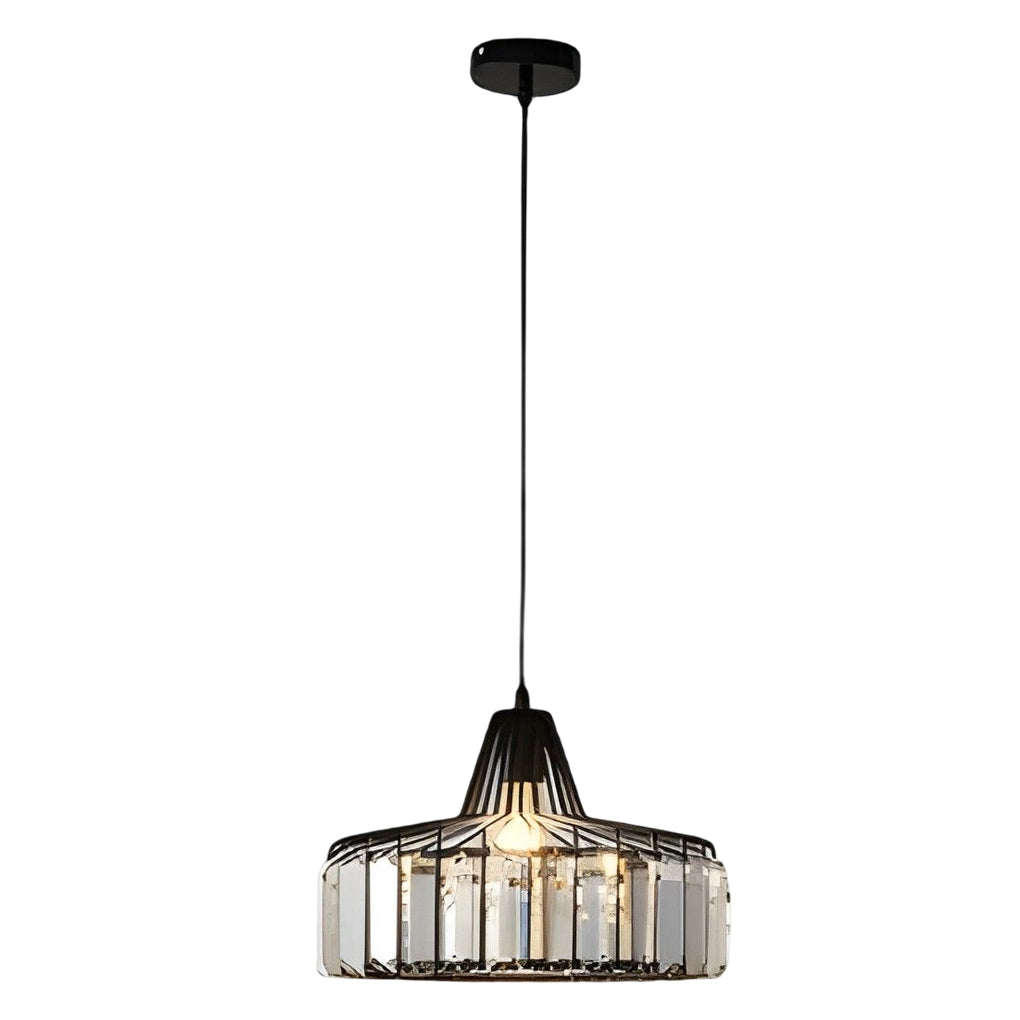 Drum-shaped Crystal Metal Modern Chandelier Pendant Light Hanging Light Fixture