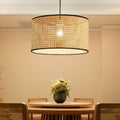 Farmhouse Round Bamboo Hanging Pendant Light Kitchen Lighting Dining Room Lighting Ceiling Light - Dazuma
