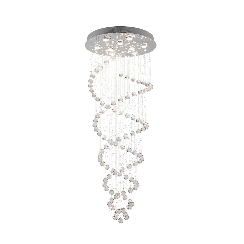 Double Spiral Three Step Dimming LED Modern Staircase Chandelier Light Design