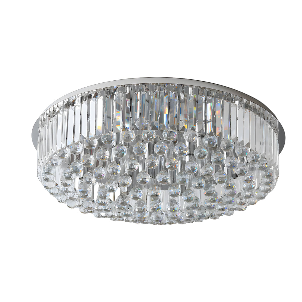 Round Crystal Flush Mount Light Luxury Modern Ceiling Lighting