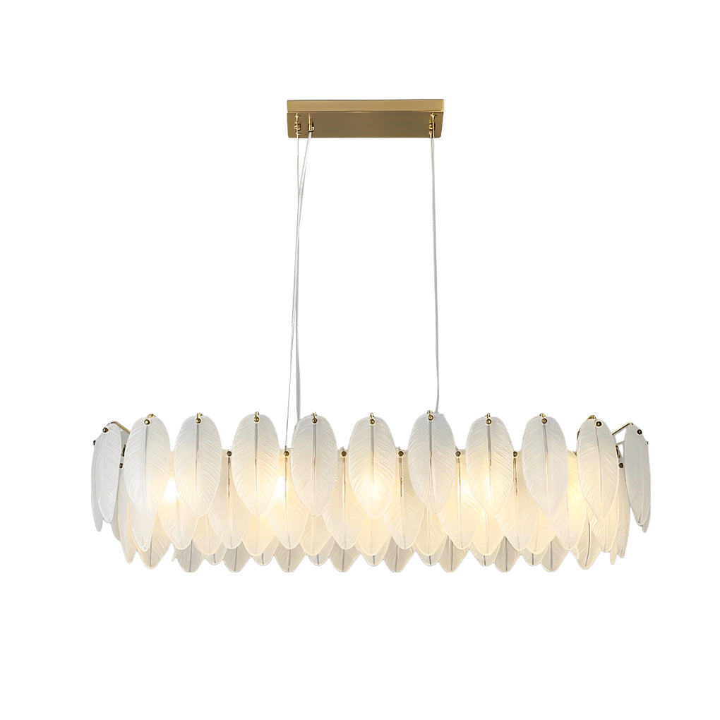 Glass Feathers Three Step Dimming Post-Modern Chandelier Dining Room Light Design