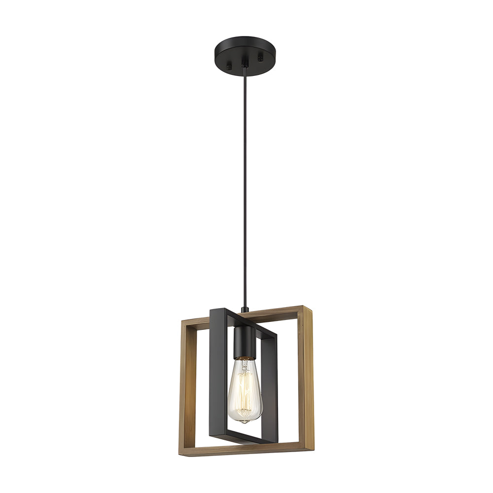 Wood Frame Creative Retro American Style Long Dining Room Chandeliers Design