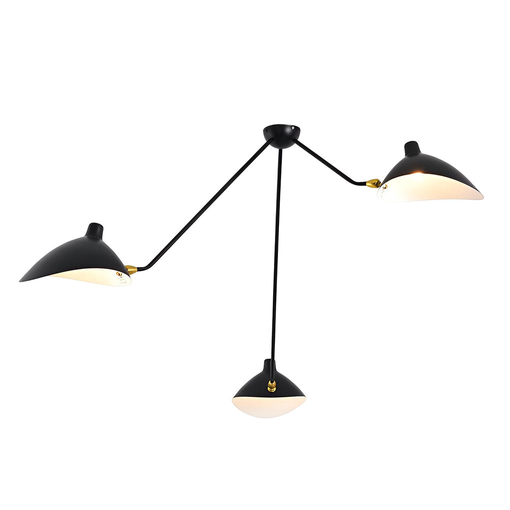 Rotatable 3 Lights Creative Duckbill Black Modern Ceiling Lighting Fixture