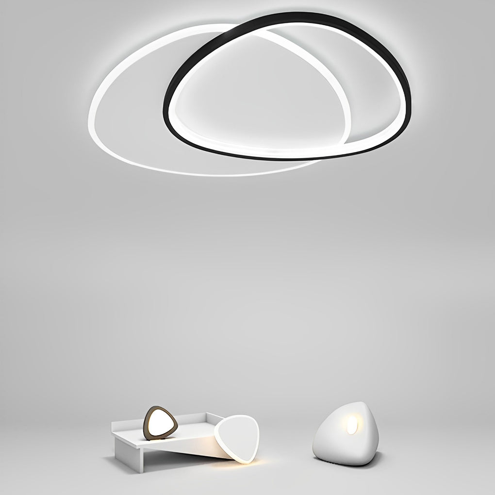 White Black Flush Mount Lights Unique Circle Iron Acrylic Lights Design