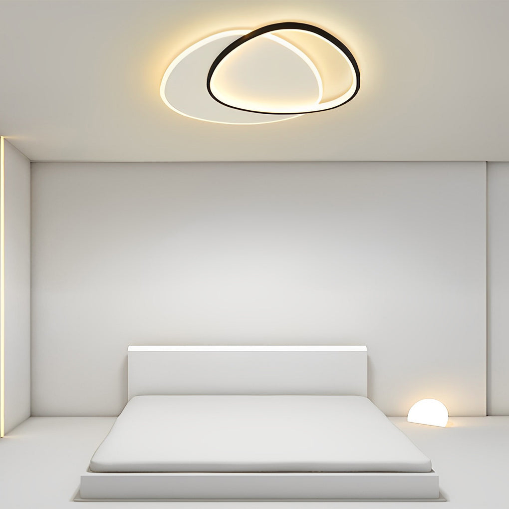 White Black Flush Mount Lights Unique Circle Iron Acrylic Lights Design