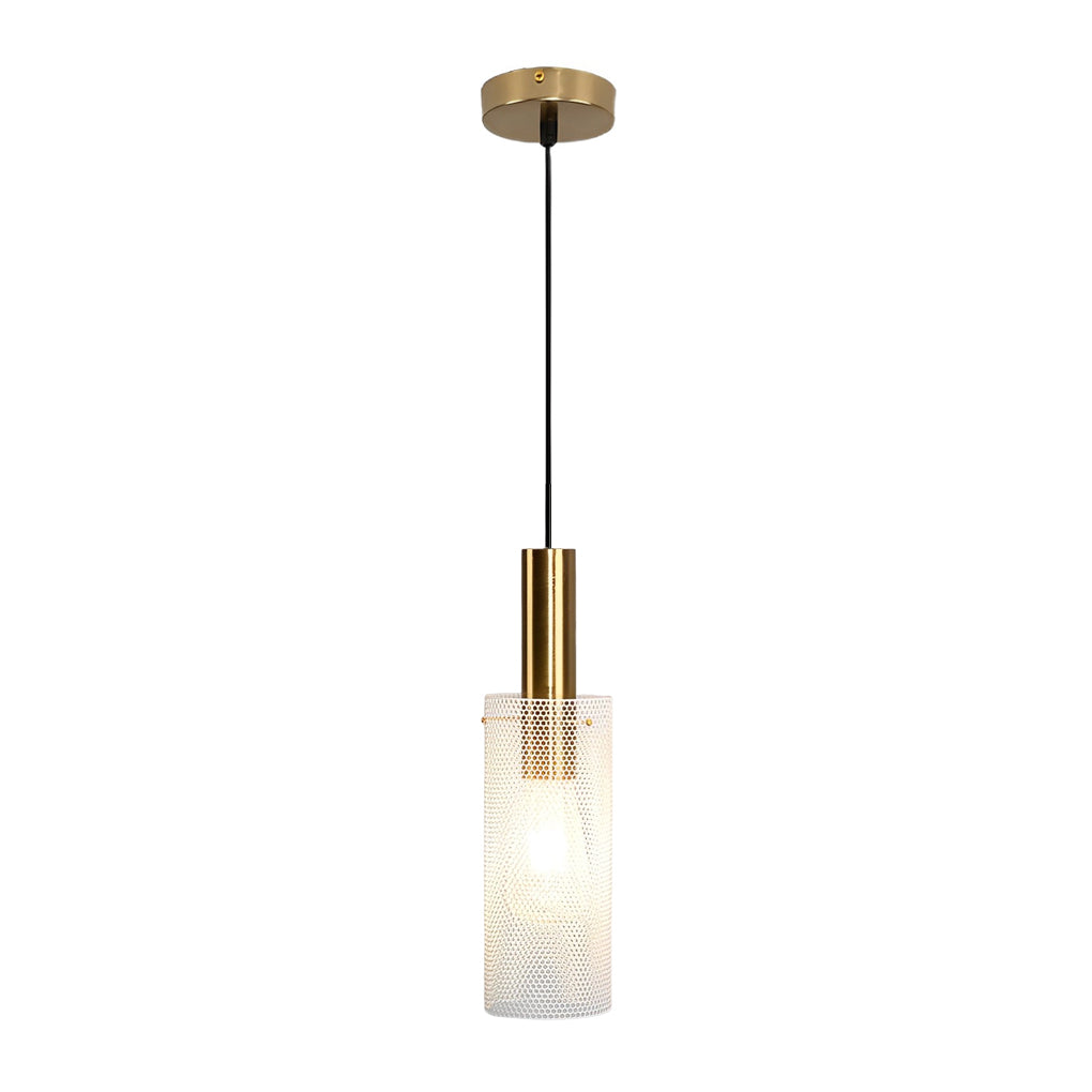 Cylindrical Minimalist Iron Grid Creative Modern Pendant Lightinging
