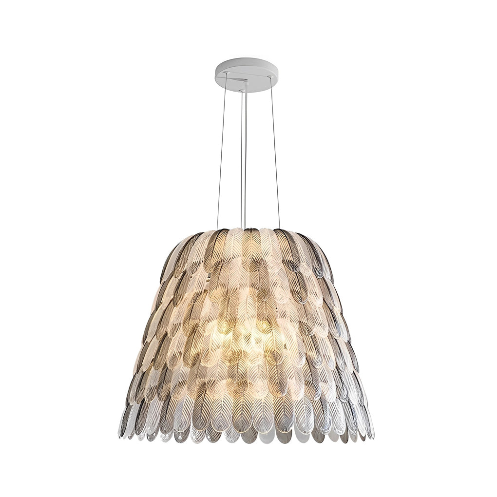 Acrylic Feathers Creative Three Step Dimming Modern Chandelier Light Design