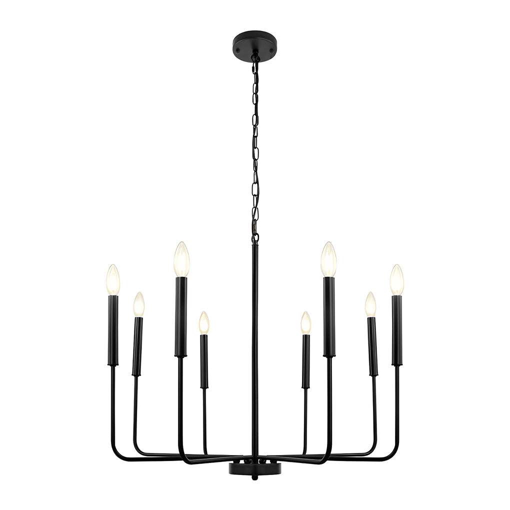 8 Lights Candlelight LED Three Step Dimming Industrial Style Chandelier Design