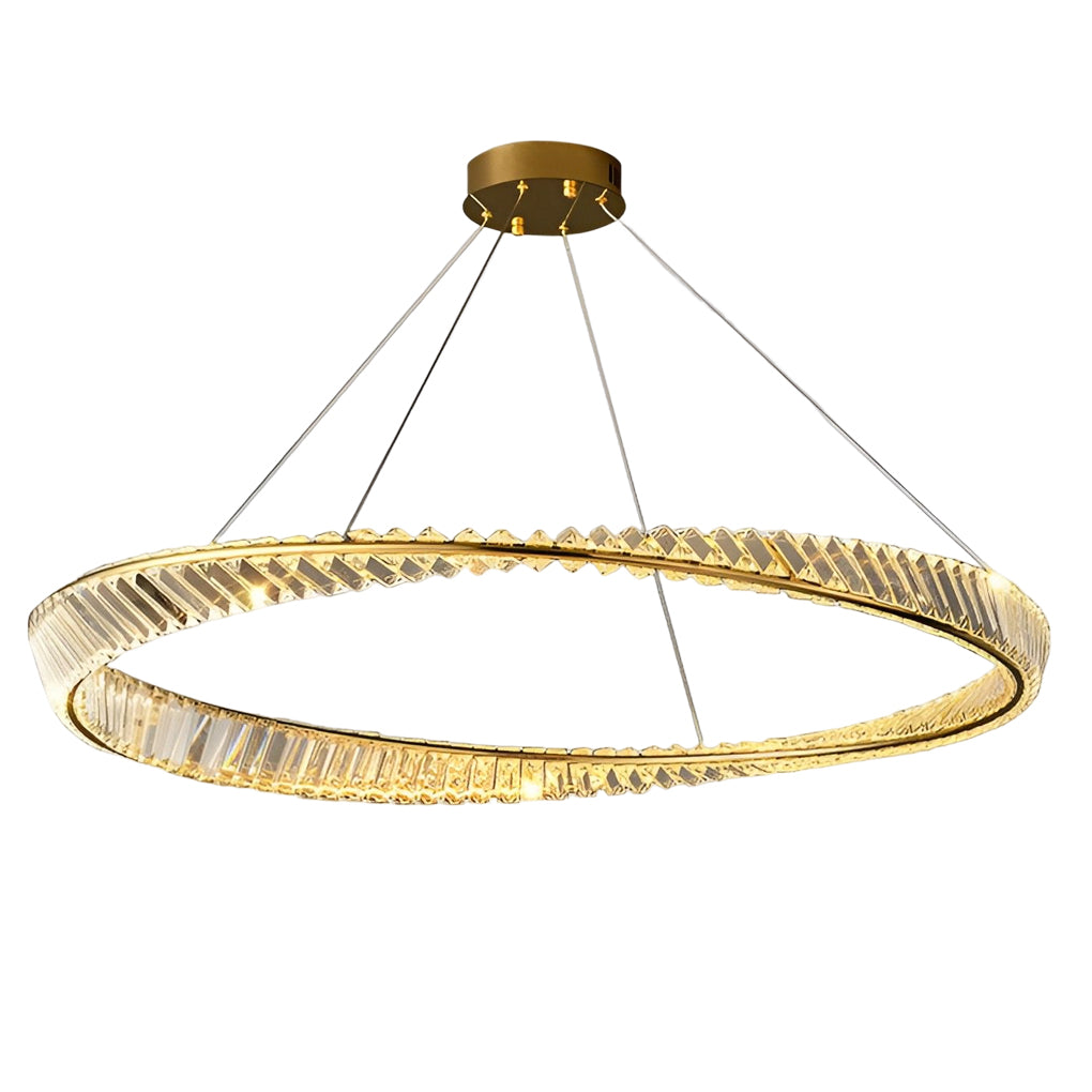 Creative Ring Stepless Dimming Electroplated Modern Crystal Chandelier Design