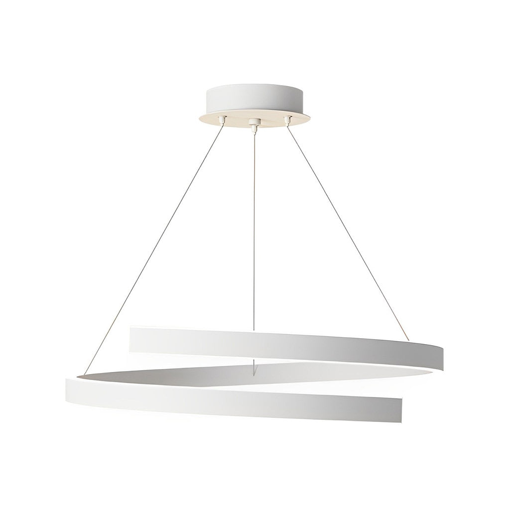 Rotating Ring Creative Three Step Dimming LED White Nordic Chandelier Design