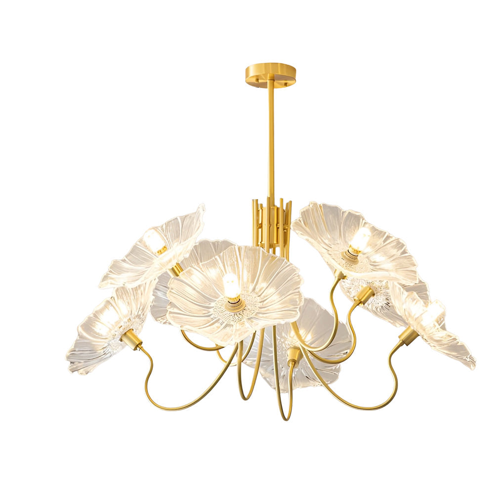 Personalized Flowers Glass Shades Copper Modern Minimalist Chandeliers Design