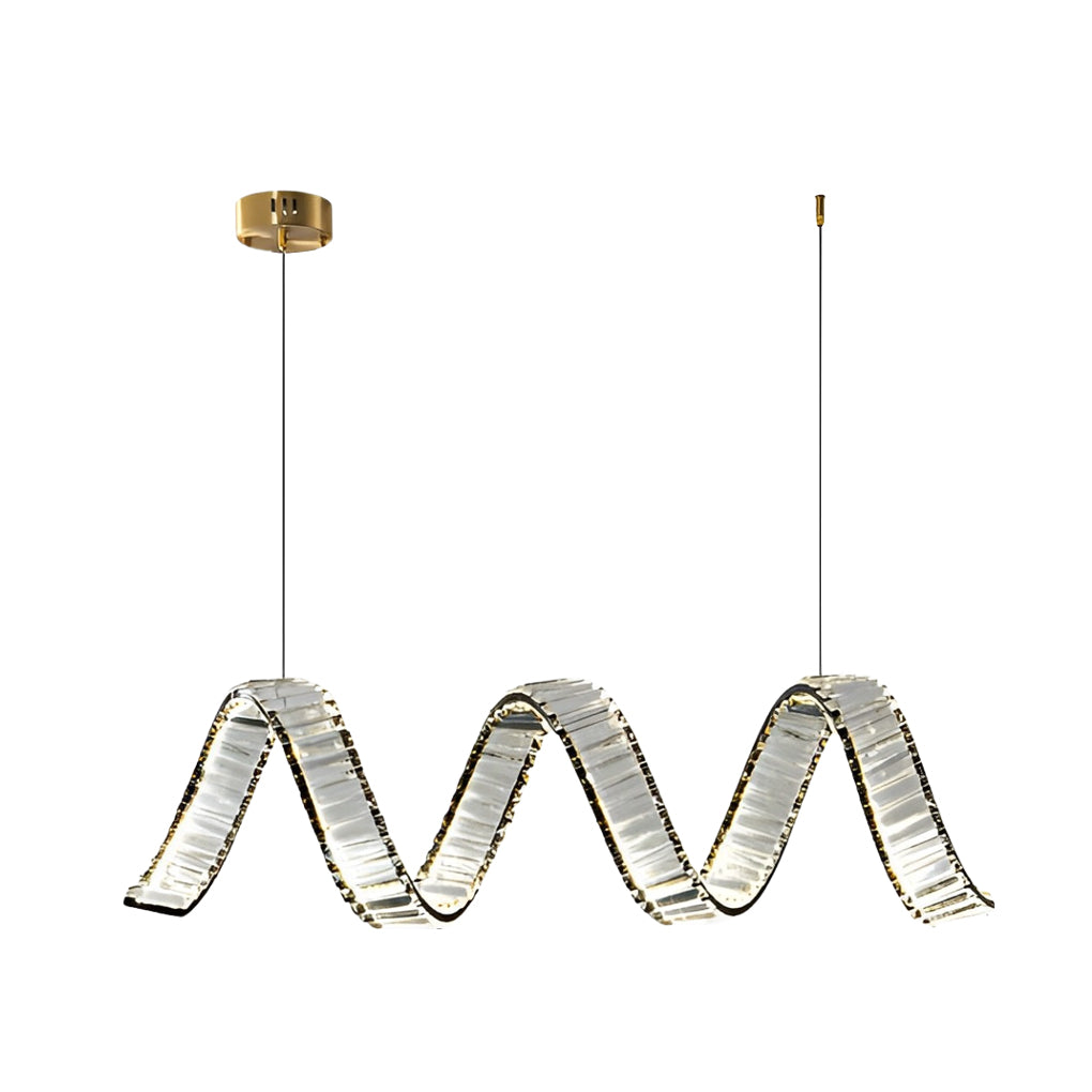 Creative Crystal Waves 3 Step Dimming LED Modern Dining Room Chandeliers Design