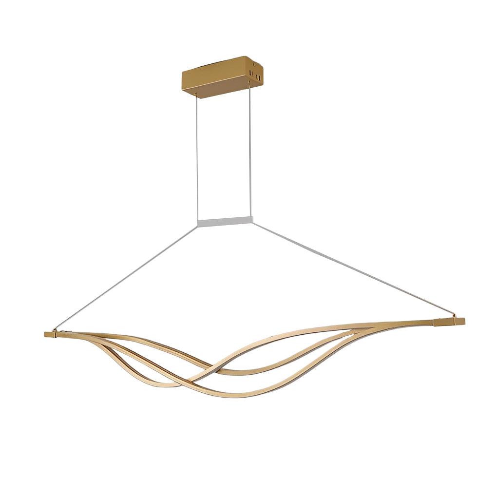 Long Waves Lines Stepless Dimming with Remote Nordic Chandelier Light Design