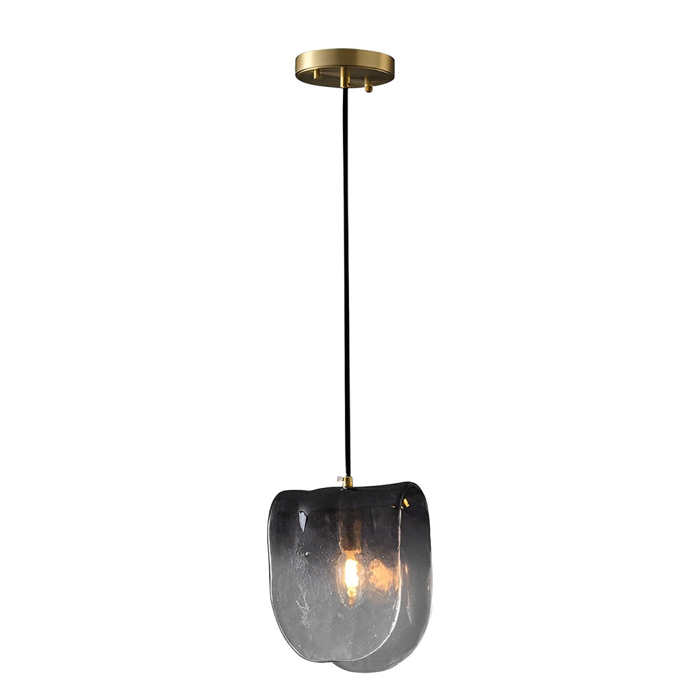 Gradient Smokey Gray Glass Post-Modern Small Chandelier Pendant Lightings