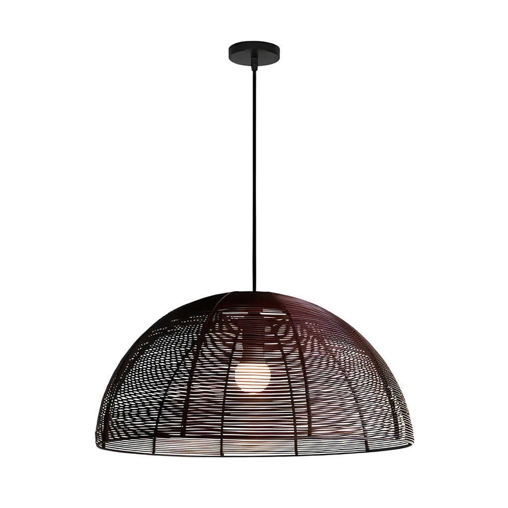 Semicircular Metal Weaving Craft Japanese Style Dining Room Chandelier Design