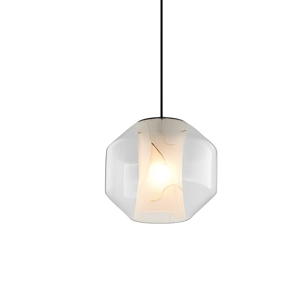 Double Glass Light Fixtureshade Creative Metal Post-Modern Pendant Lighting