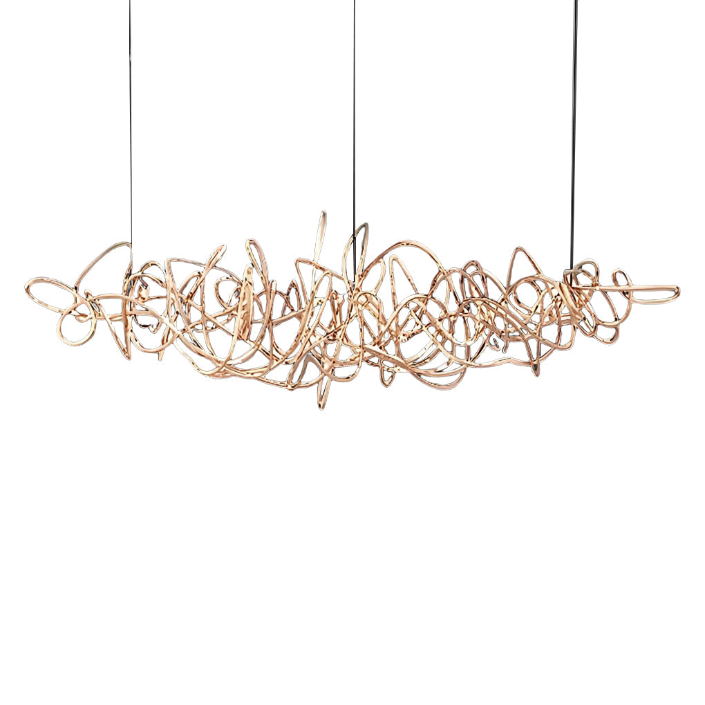 Irregular Creative Electroplate Hardware LED Postmodern Chandelier Design