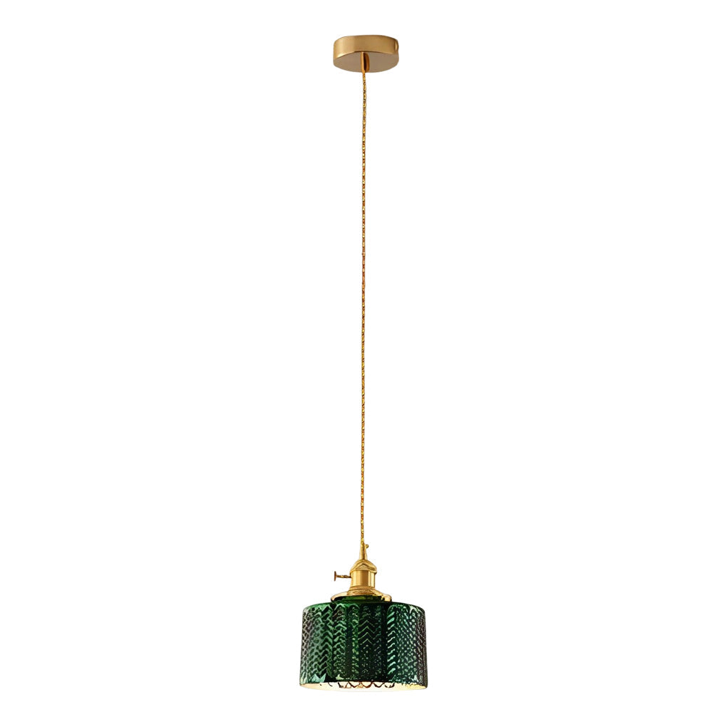 Creative Personality LED Copper Glass Green Retro Nordic Pendant Lightings