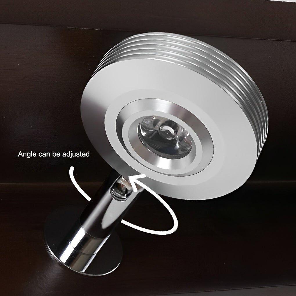 2/3 - Light Wood Bathroom Vanity Light with Adjustable Iron Spotlight and Fixed Glass Shades