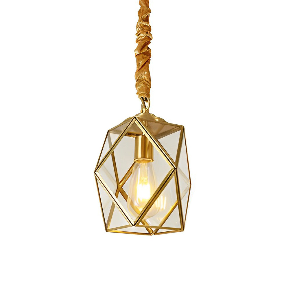 Retro Glass Copper Personality Industrial Style Small Chandelier Light Design