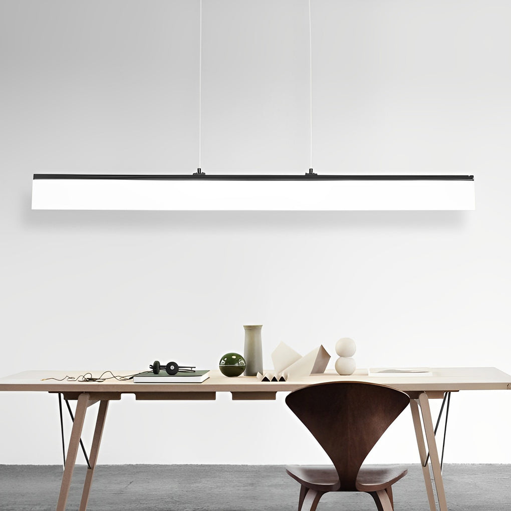 Minimalist Linear Strip Stepless Dimming LED Black Modern Chandelier Design