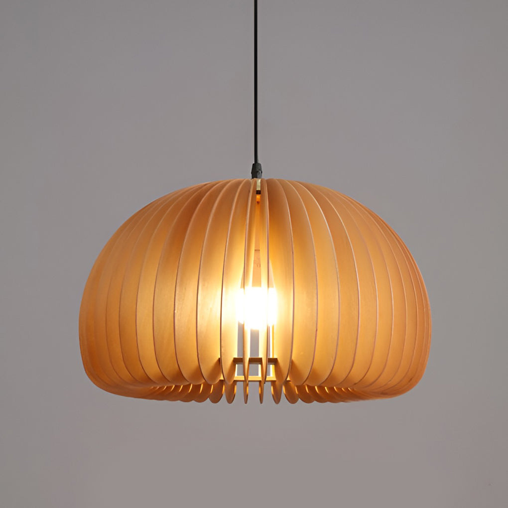 Creative Wood Pumpkin-Shaped Retro Nordic Chandelier Pendant Lighting