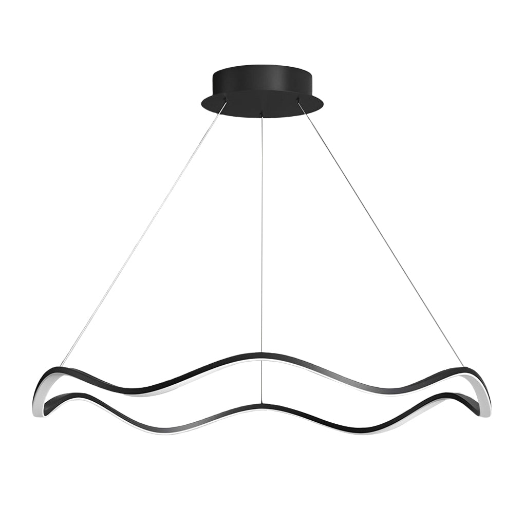 Circular Wavy LED Stepless Dimming Modern Chandelier Hanging Ceiling Light Fixture