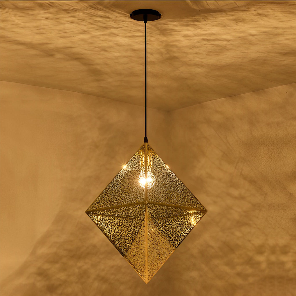 Stainless Steel Geometric Polyhedral Art Hollow Postmodern Chandeliers Design
