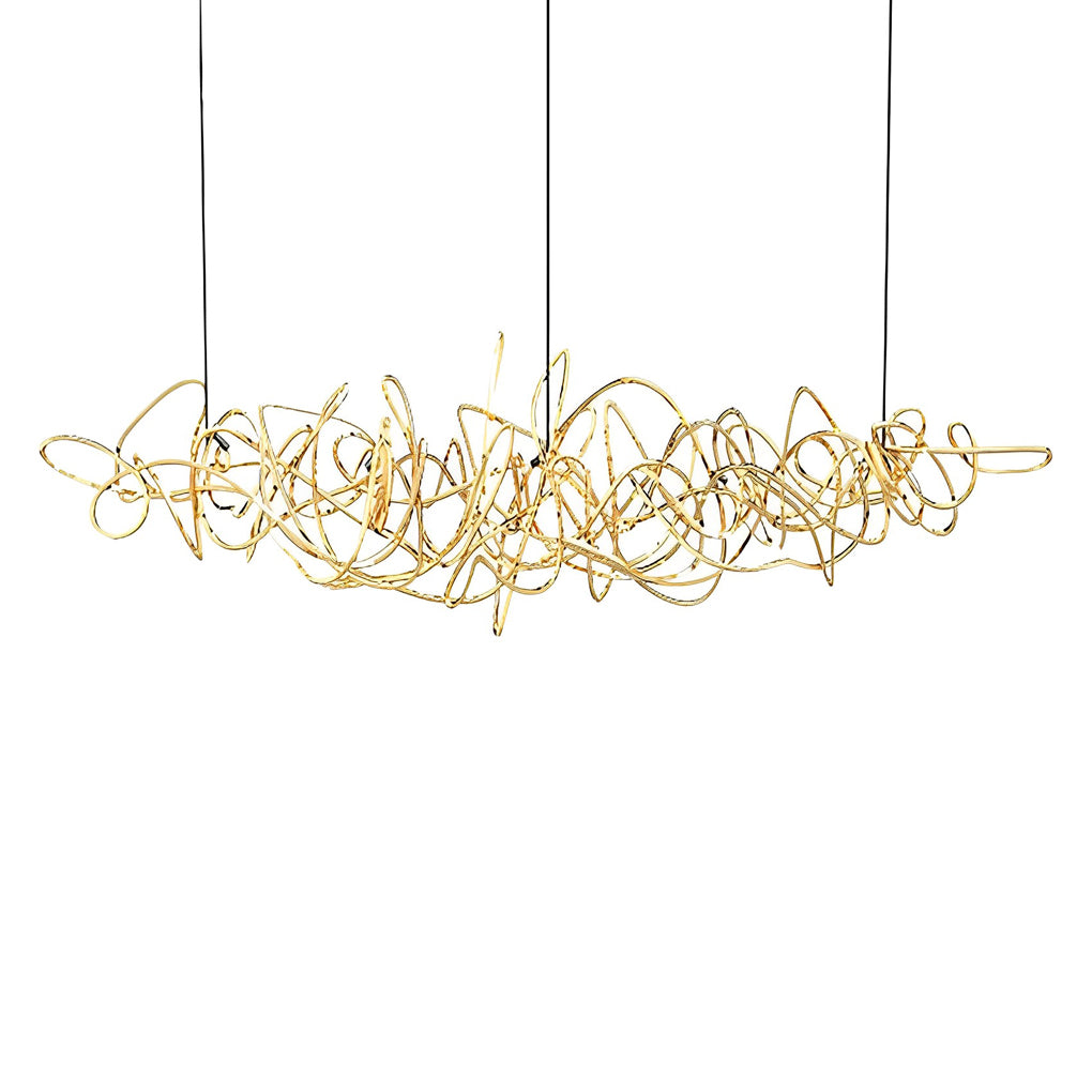 Irregular Creative Electroplate Hardware LED Postmodern Chandelier Design