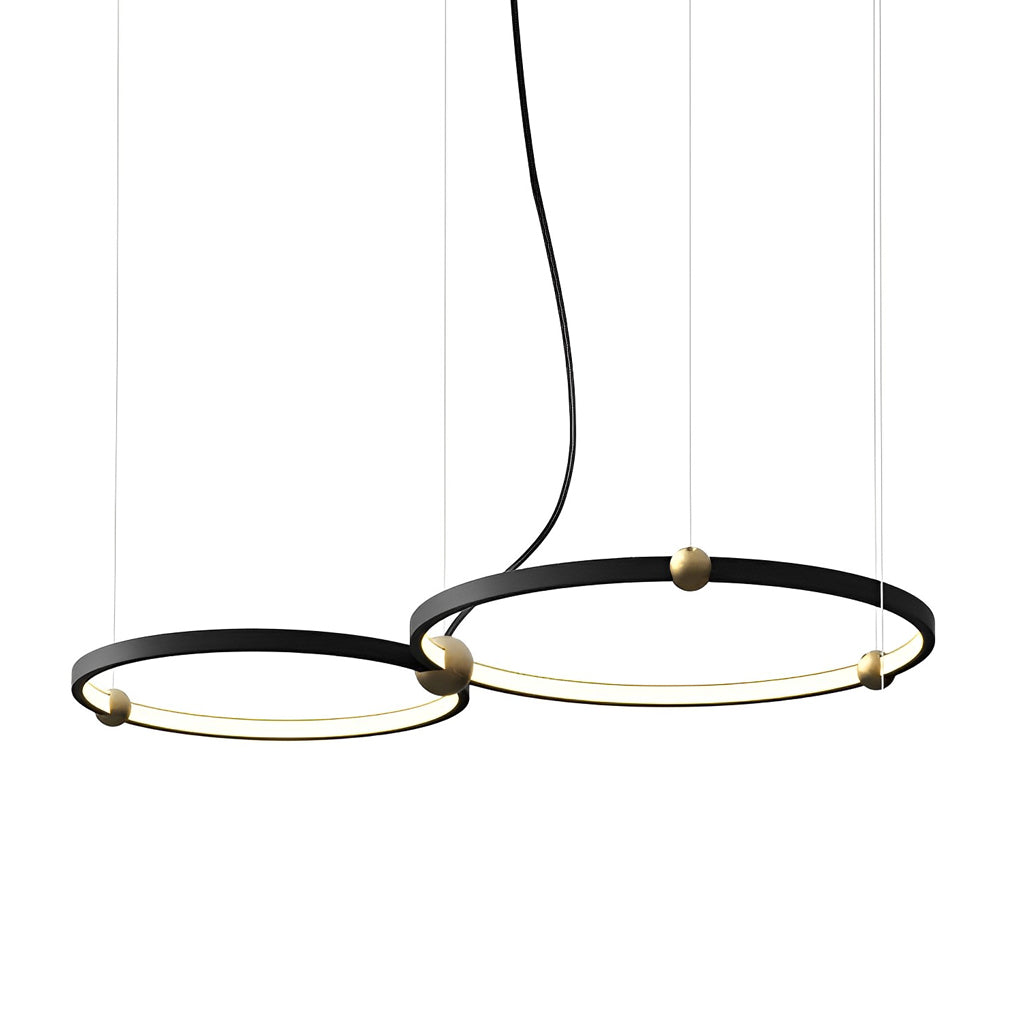 Circular Combination Creative Art Metal Black Post-Modern Chandelier Design