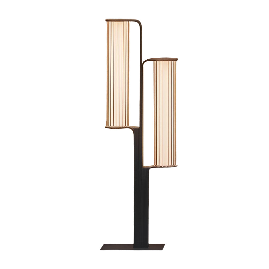 Back-to-Back Dual Cylinder LED Pathway Lights Black Waterproof Outdoor Lamp