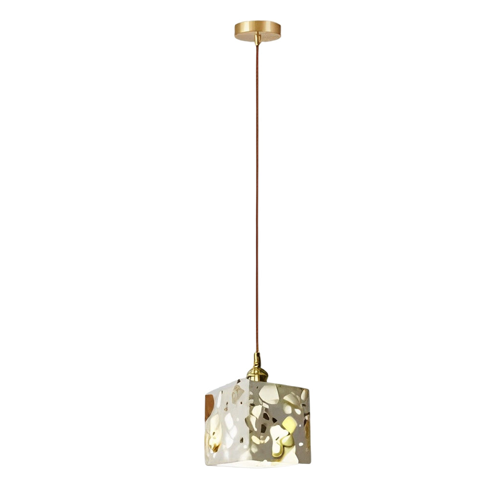 Retro Creative Terrazzo Concrete Eye Protection Nordic LED Chandelier Design