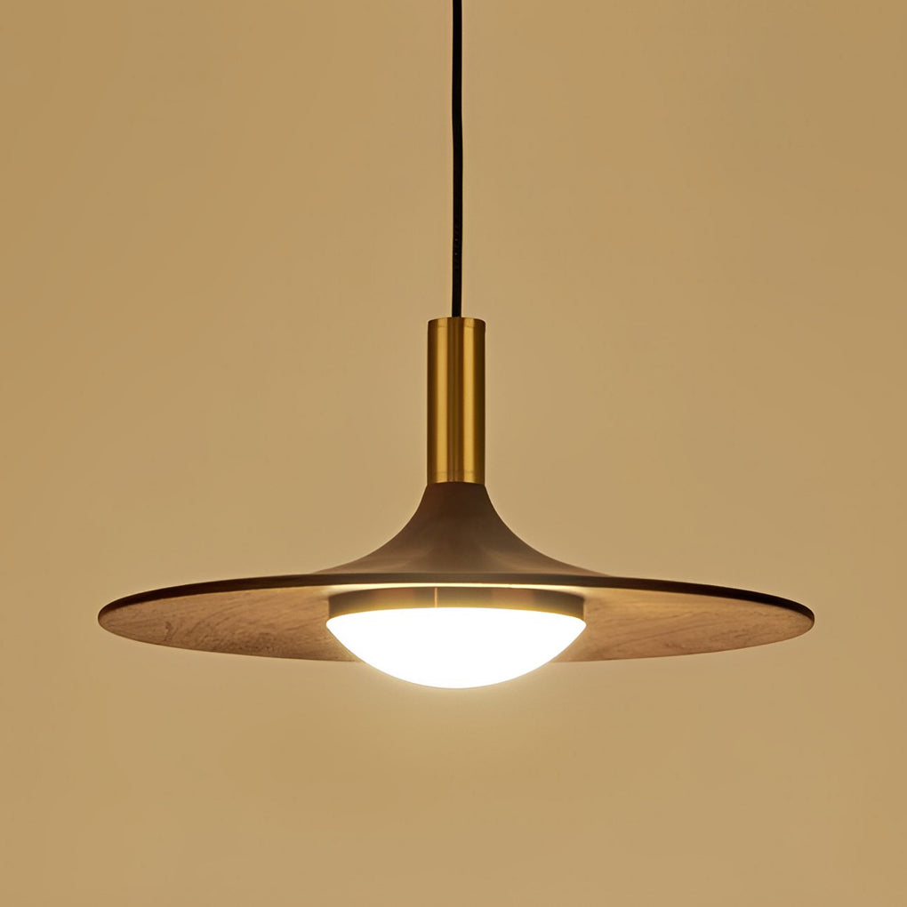 Creative Flying Saucer Shape Wood LED Nordic Chandelier Pendant Lightings