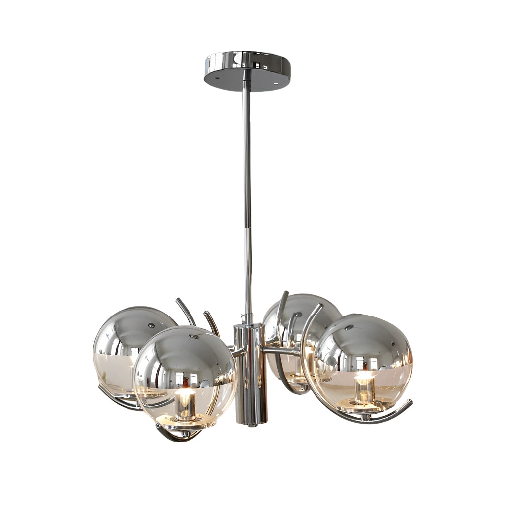 4/5 Lights Glass Globe Ball Electroplating Iron Nordic Chandelier Light Design